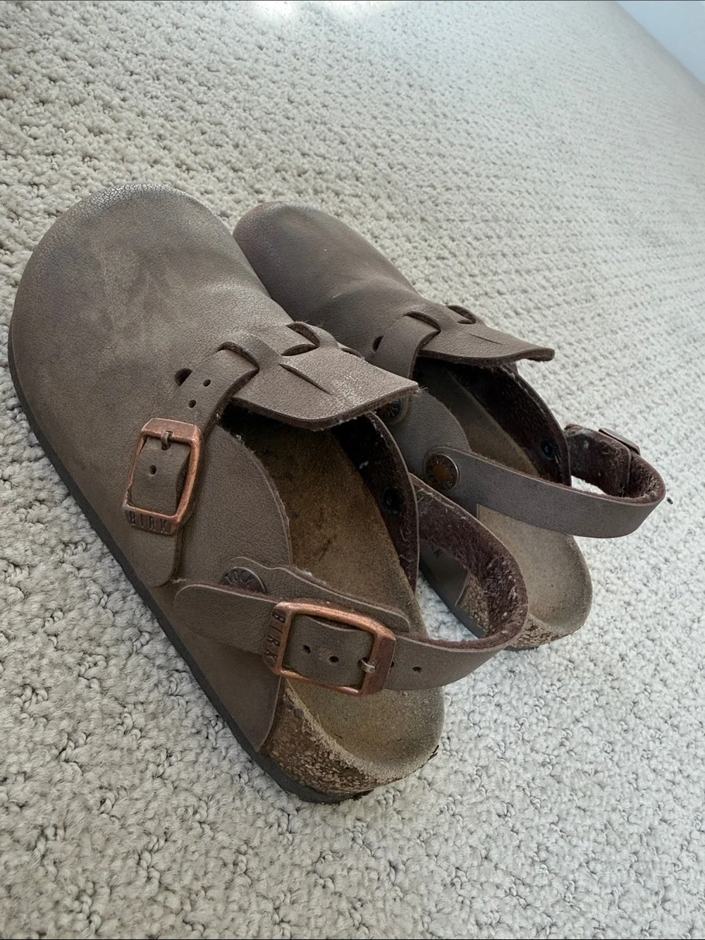 Birkenstock Kids Dark Brown Double-Buckle Clogs